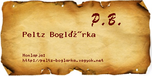 Peltz Boglárka névjegykártya